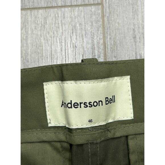 Andersson Bell Mens Multi Pocket Raw Edge Trouser Pants Army Green Cargo Size 46 - Picture 8 of 15